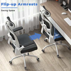 Chaise de Bureau Ergonomique Premium – Soutien Lombaire Dynamique, Dossier Respirant & Accoudoirs Relevables