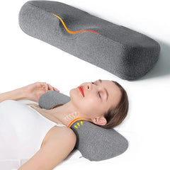 Oreiller de voyage ergonomique à mémoire de forme, design allongé avec courbe intégrée pour le soutien de la nuque