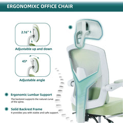 Chaise de Bureau Ergonomique Premium – Soutien Lombaire Dynamique, Accoudoirs Relevables & Maille Respirante