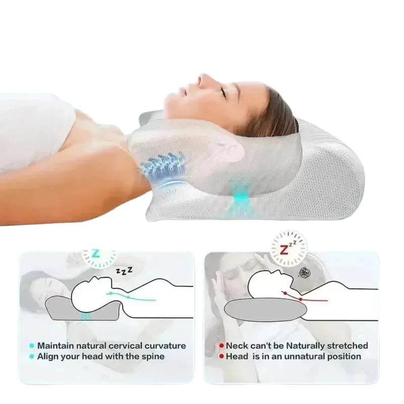 Oreiller cervical à mémoire de forme avec design ergonomique pour un confort optimal pendant le sommeil