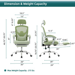 Chaise de Bureau Ergonomique Premium – Soutien Lombaire Dynamique, Accoudoirs Relevables & Maille Respirante