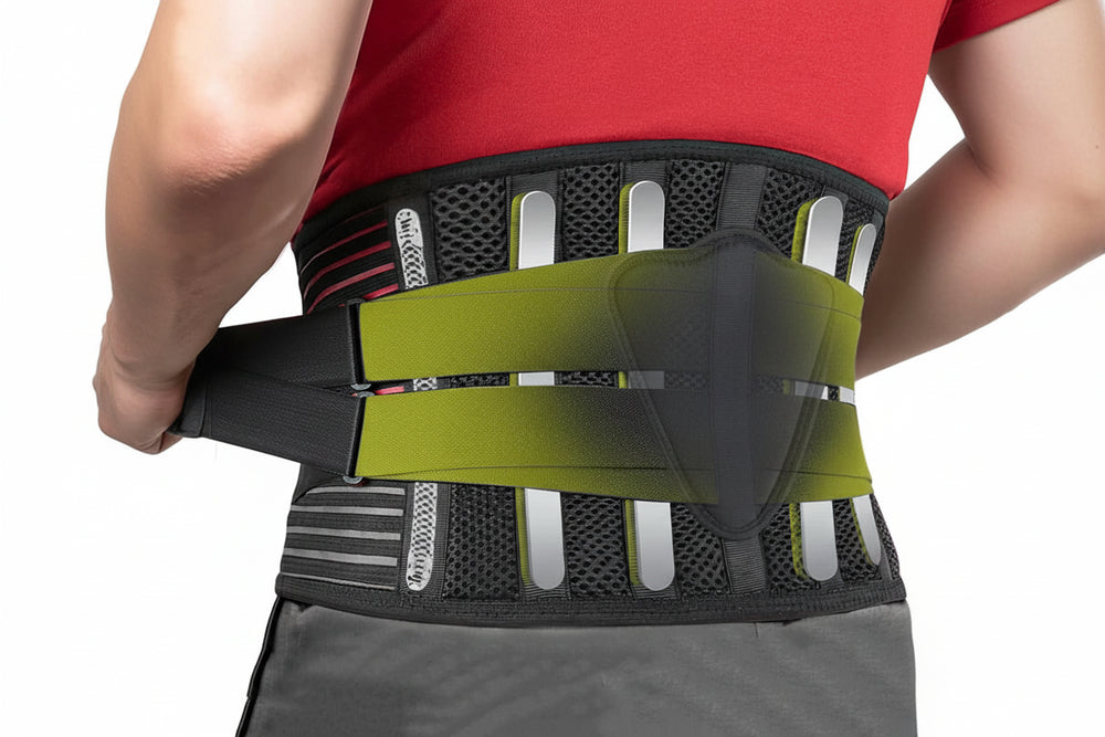 Ceinture lombaire ergonomique avec renfort central et sangles de serrage ajustables