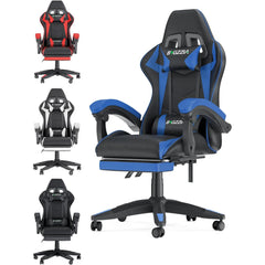 Chaise Gaming Ergonomique avec Repose-Pieds – Coussins Lombaires & Appui-Tête Ajustables