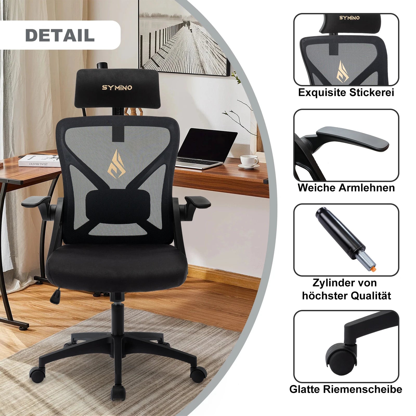 Chaise de Bureau Ergonomique – Confort, Soutien Lombaire & Design Moderne