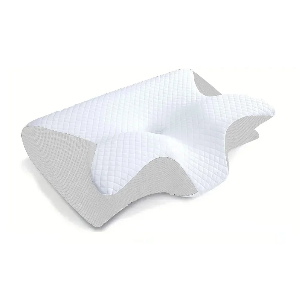Oreiller cervical ergonomique à mémoire de forme en version claire au design moderne