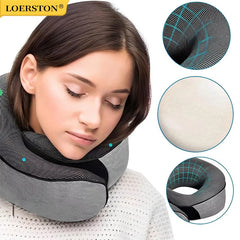 Oreiller de Voyage en U à Mémoire de Forme – Coton Naturel & Soutien Cervical