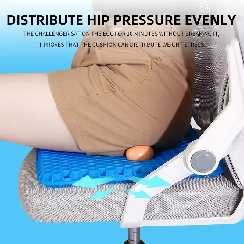 Coussin en Gel Alvéolaire – Confort Rafraîchissant et Soulagement du Coccyx