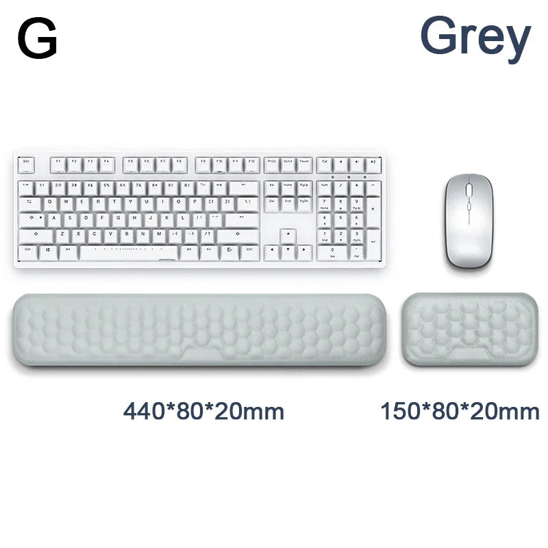 Repose-poignet à mémoire de forme gris avec clavier et souris assortis