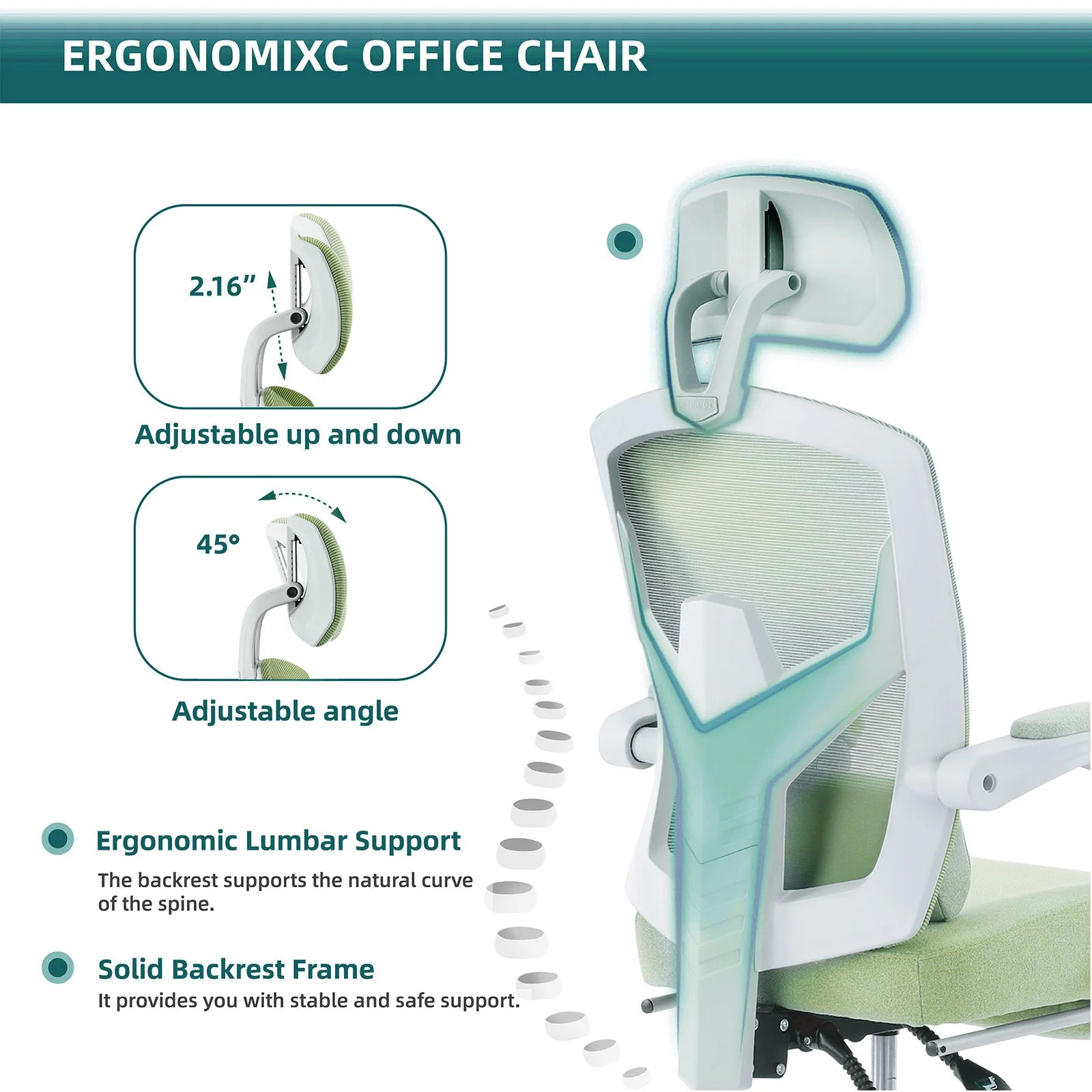Chaise de Bureau Ergonomique Premium – Soutien Lombaire Dynamique, Accoudoirs Relevables & Maille Respirante