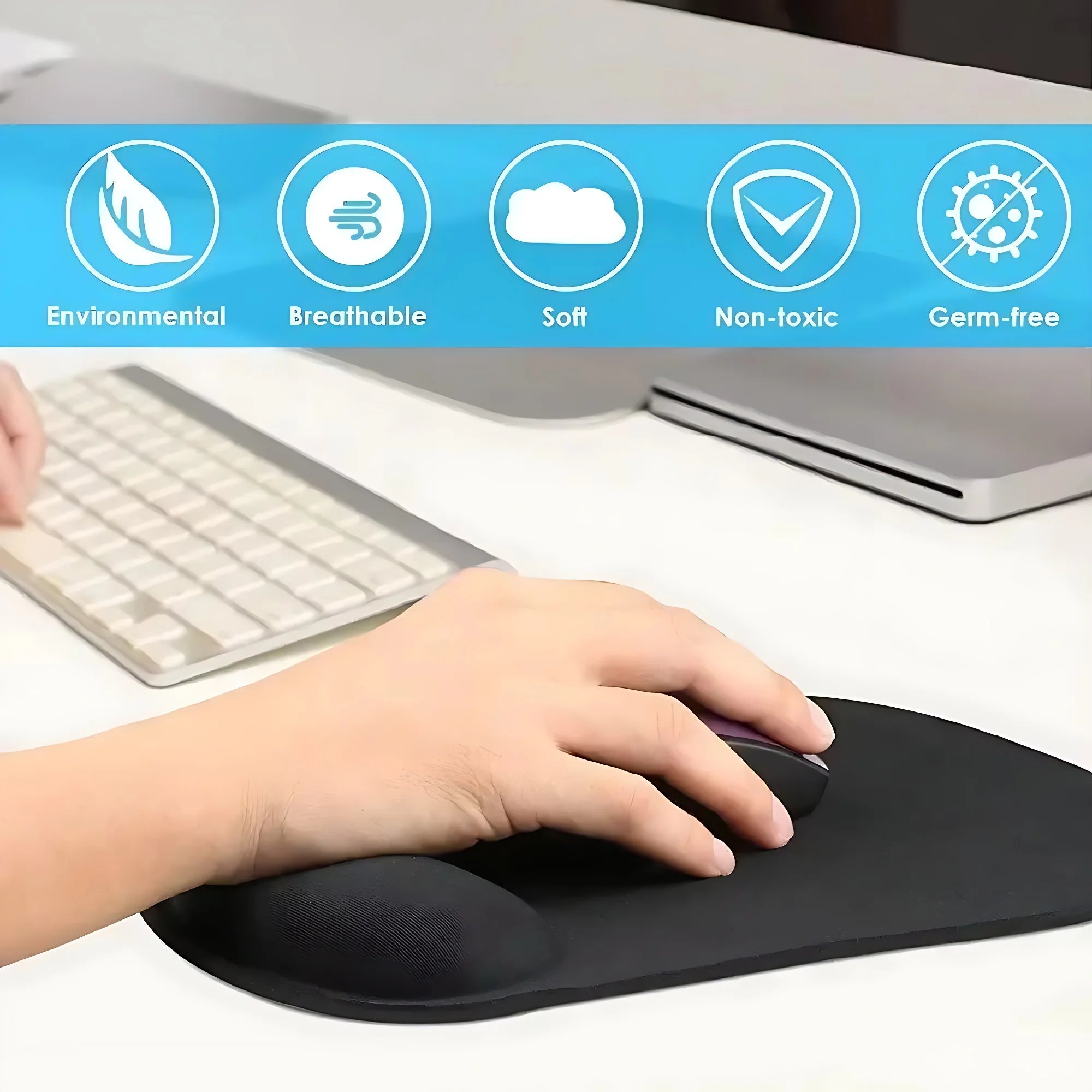 Tapis de Souris Ergonomique avec Repose Poignet - Confort et Précision