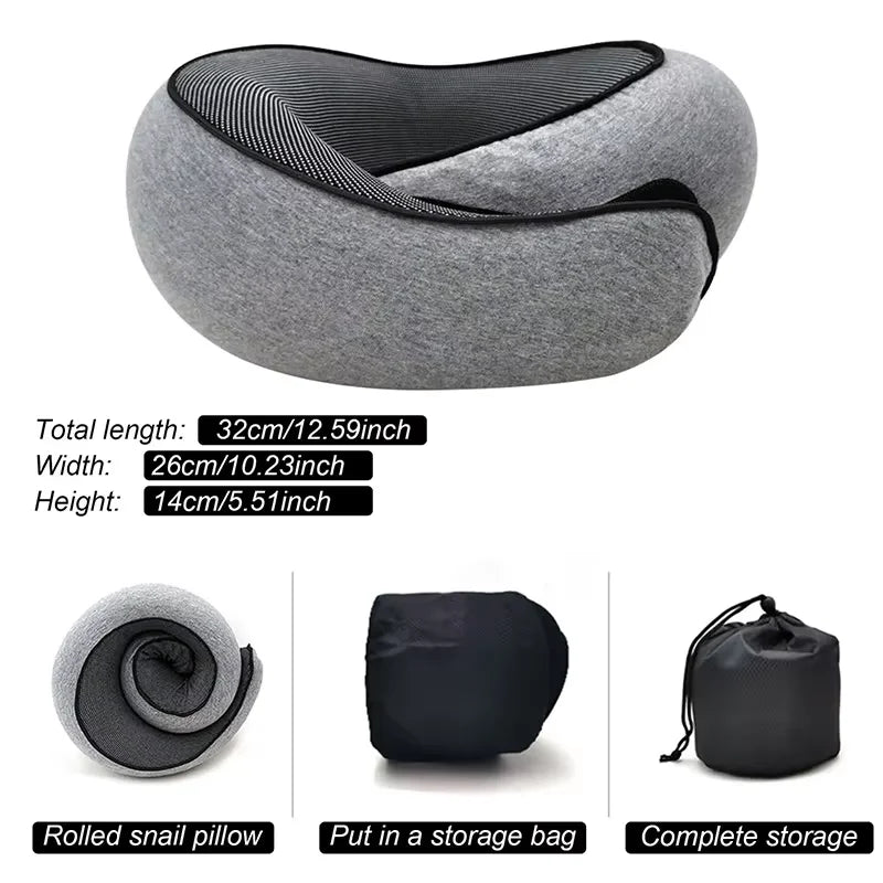 Oreiller de Voyage en U à Mémoire de Forme – Coton Naturel & Soutien Cervical