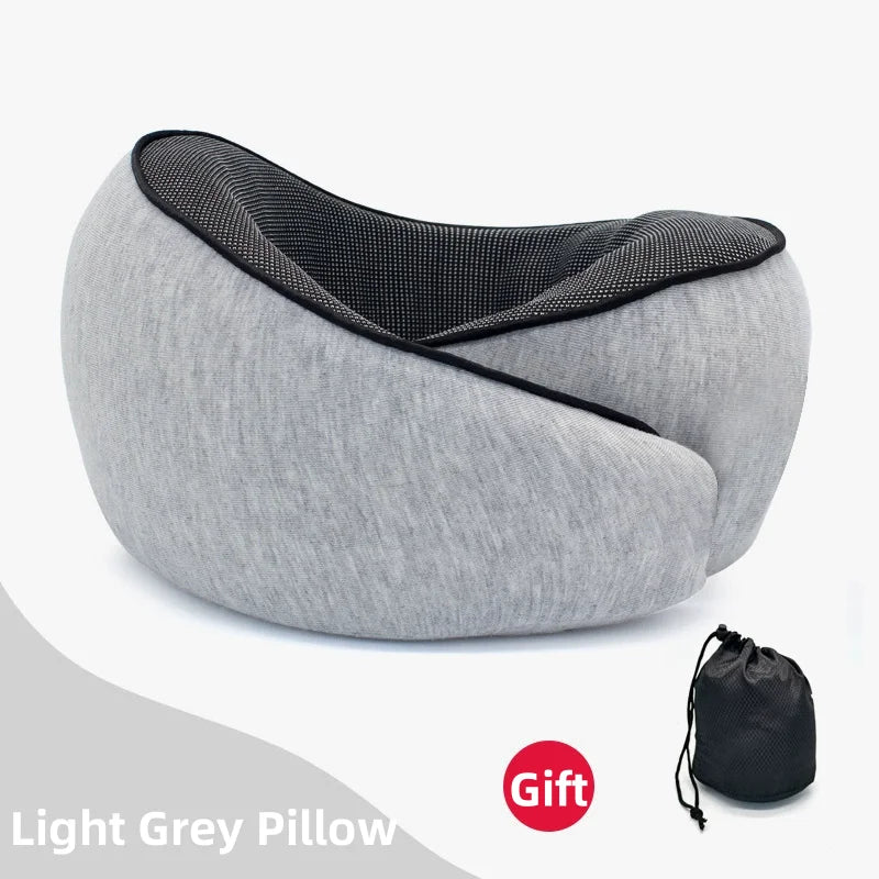 Oreiller de Voyage en U à Mémoire de Forme – Coton Naturel & Soutien Cervical