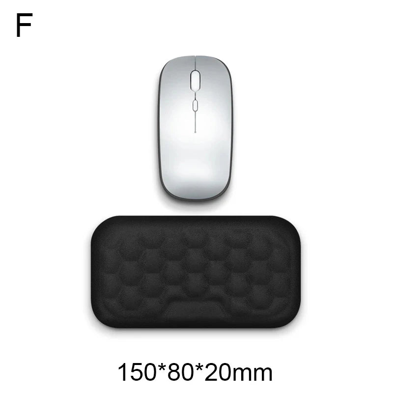 Repose-poignet à mémoire de forme noir pour souris avec coussin compact ergonomique
