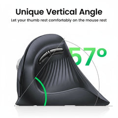 Souris Ergonomique Sans Fil – Bluetooth 5.0 & 2.4 GHz, Silencieuse & Ultra Précise