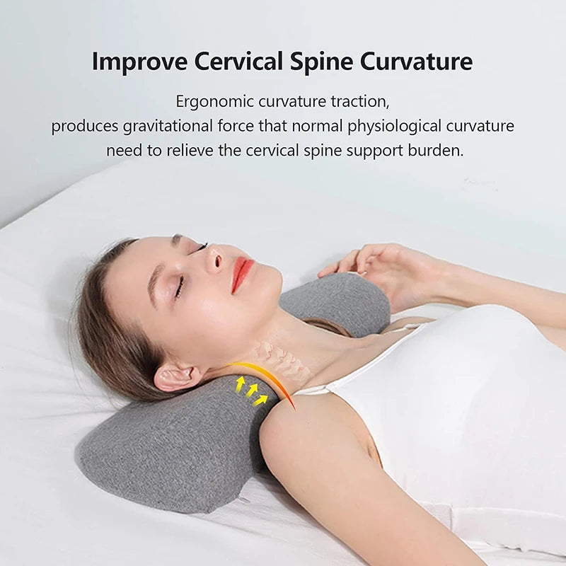 Oreiller cervical ergonomique à mémoire de forme soutenant la nuque en position allongée