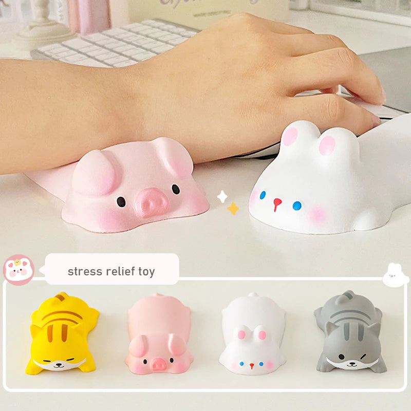 Tapis de Souris Mignon avec Repose Poignet – Chat, Lapin, Cochon ou Chien | Ergonomique & Confortable