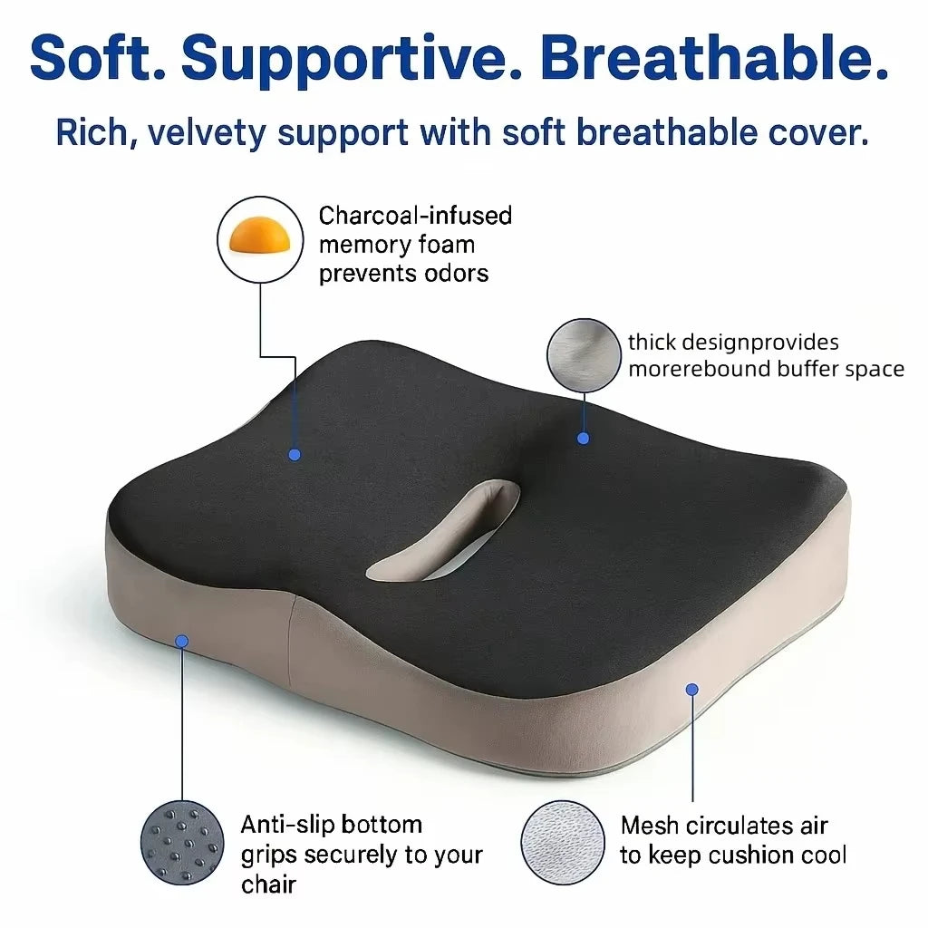 Coussin de Siège Ergonomique à Mémoire de Forme – Confort Prolongé & Soutien Postural