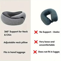 Oreiller de Voyage en U à Mémoire de Forme – Coton Naturel & Soutien Cervical