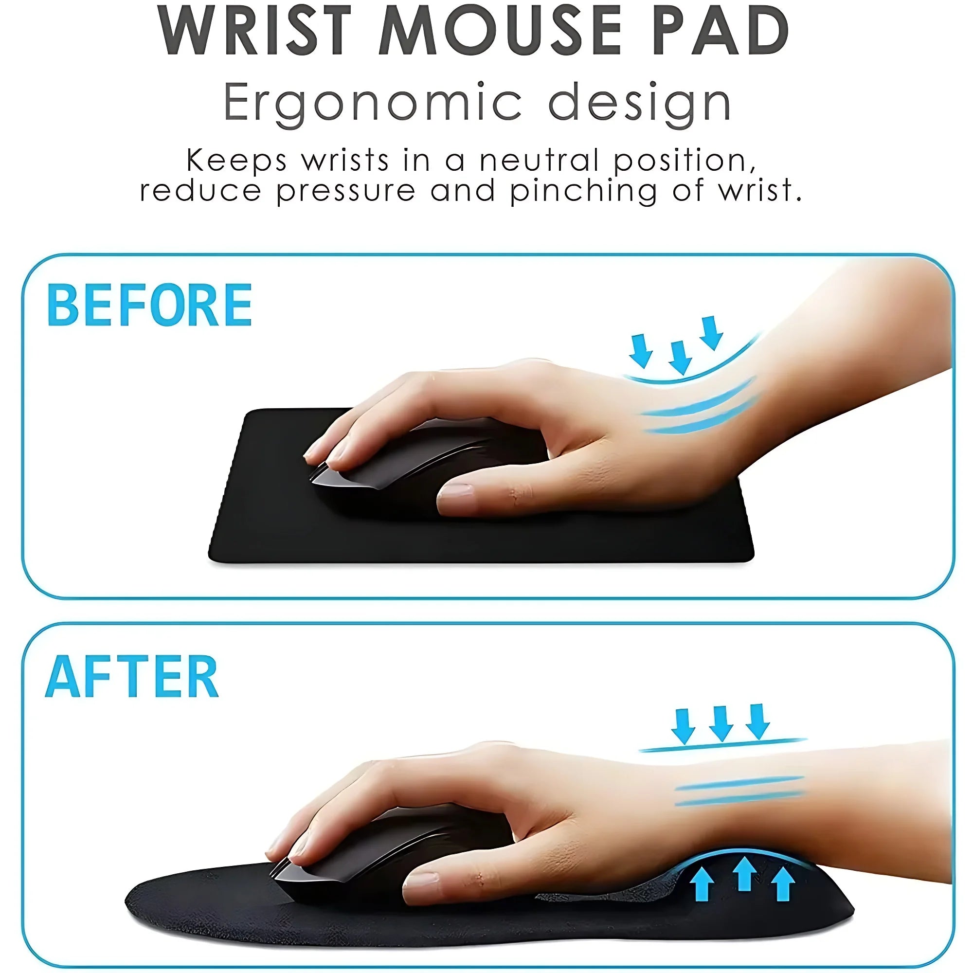 Tapis de Souris Ergonomique avec Repose Poignet - Confort et Précision