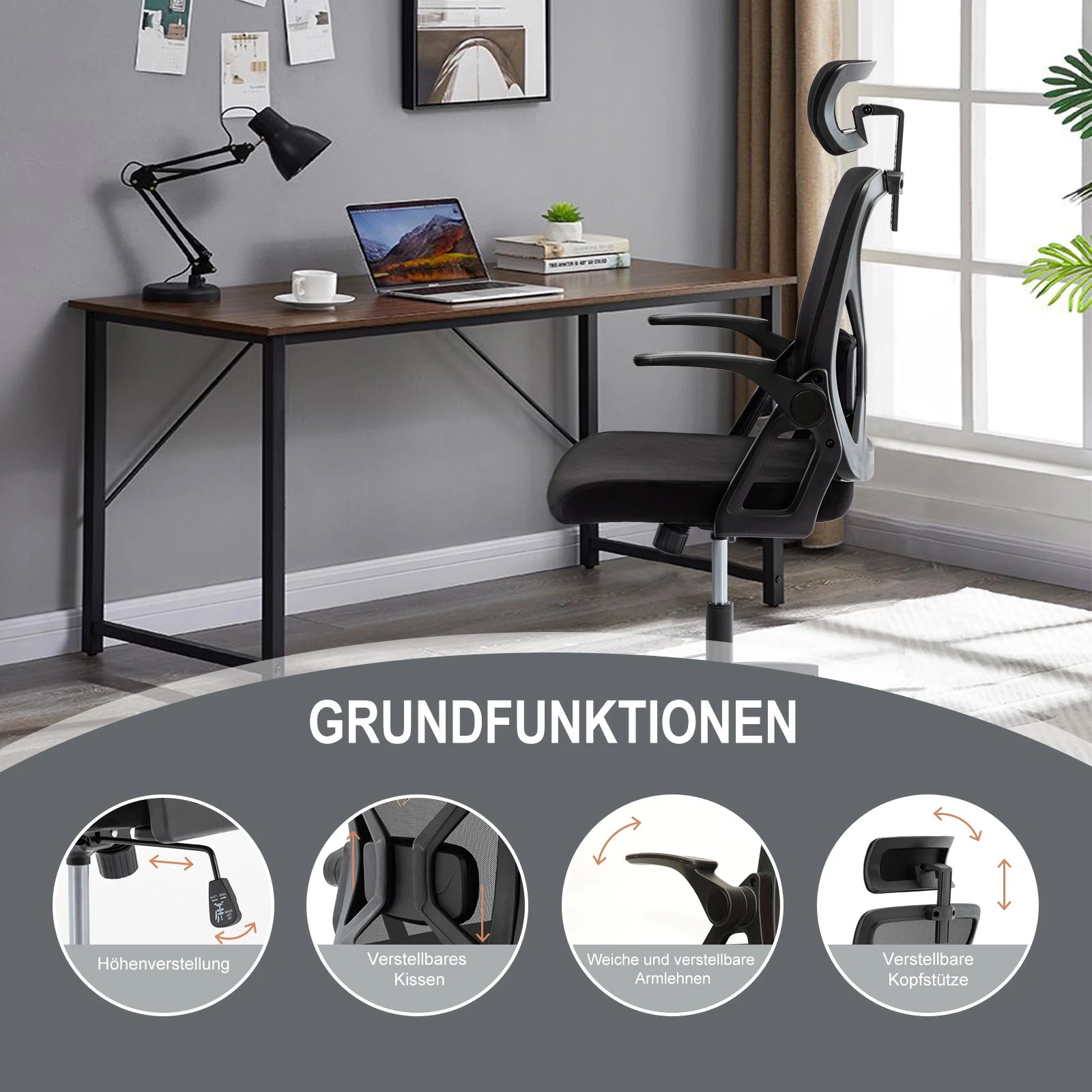 Chaise de Bureau Ergonomique – Confort, Soutien Lombaire & Design Moderne