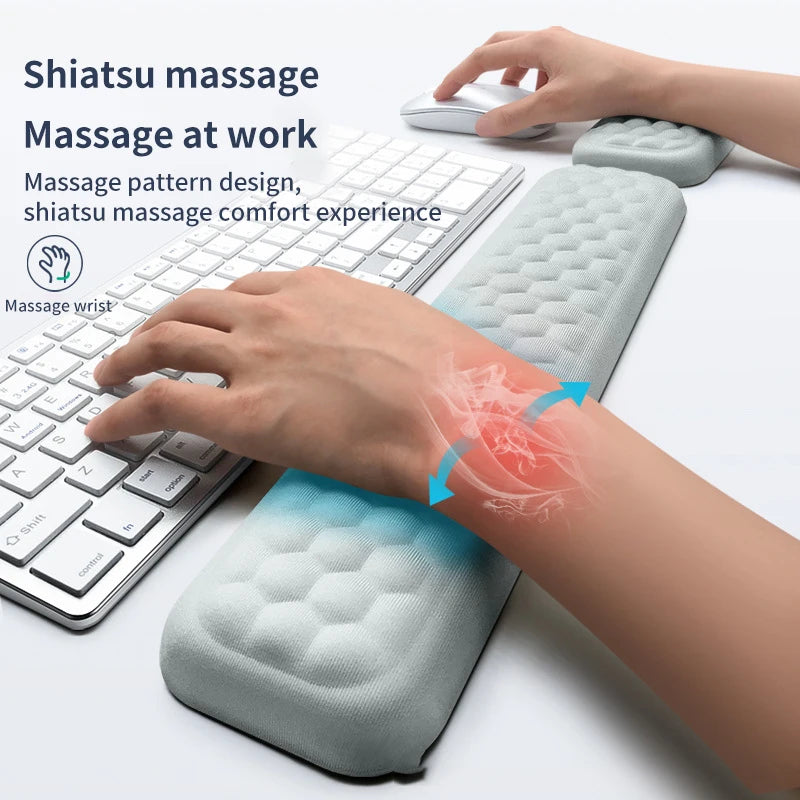 Repose-poignet à mémoire de forme avec zones de massage shiatsu pour soulager la pression du poignet