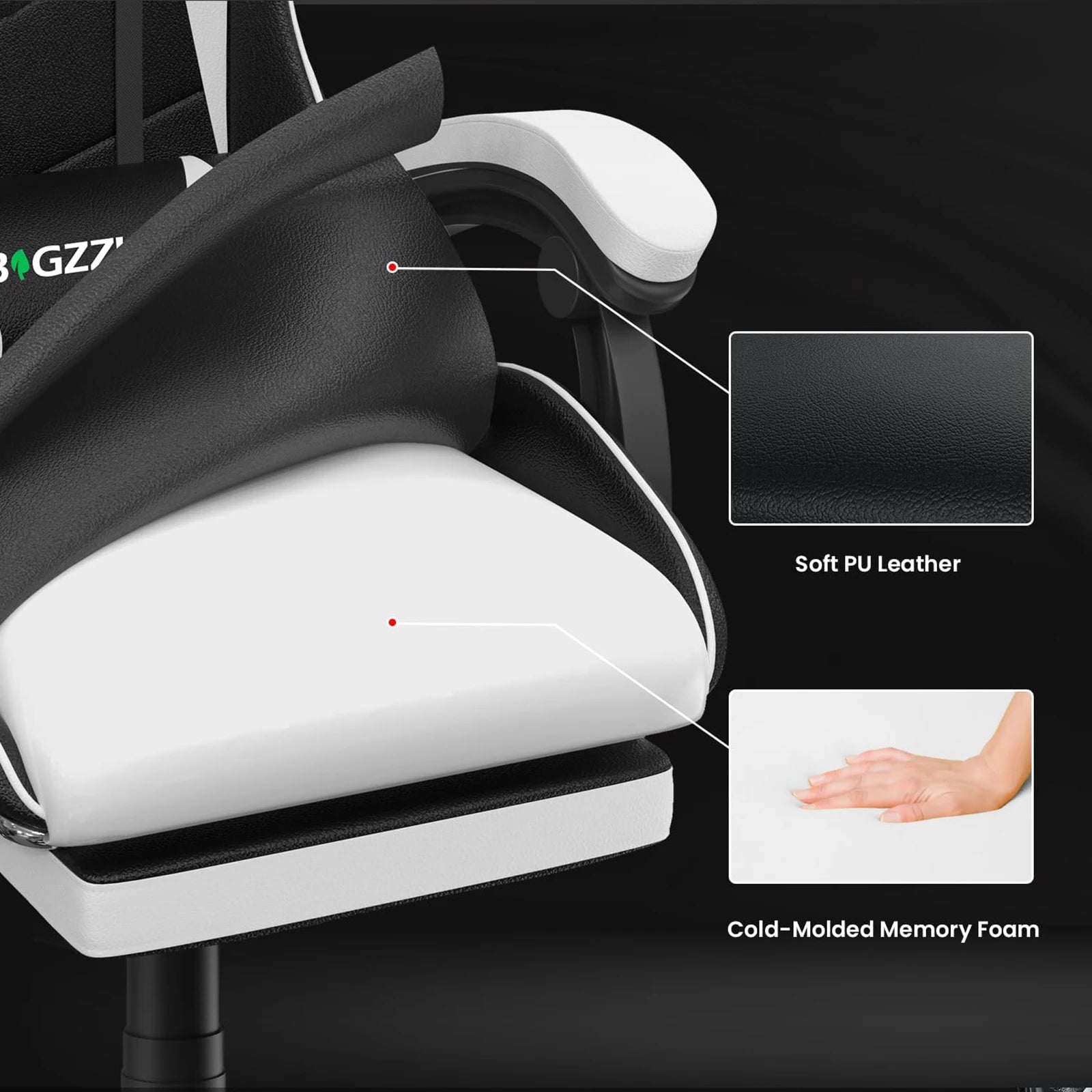 Chaise Gaming Ergonomique avec Repose-Pieds – Coussins Lombaires & Appui-Tête Ajustables